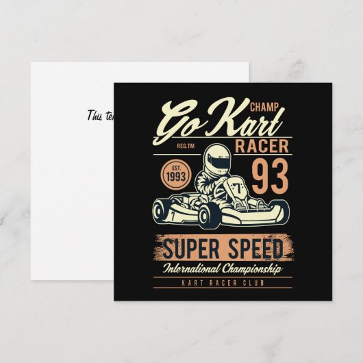 Go Kart Racing Birthday-uitnodiging (Voorkant / Achterkant)