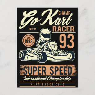 Go Kart Racing Birthday-uitnodiging Briefkaart