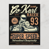 Go Kart Racing Birthday-uitnodiging Briefkaart (Voorkant)