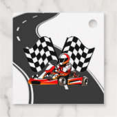 Go Kart Racing Boy Verjaardagsfeestje Bedankjes Labels (Achterkant)