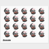 Go Kart Racing Boy Verjaardagsfeestje Ronde Sticker (Vel)