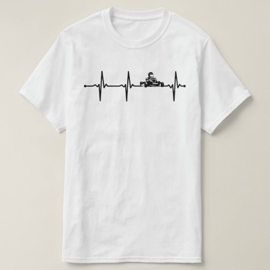 Go Kart Racing Driver ECG Heartbeat BV T-shirt (Design voorkant)