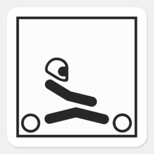 Go Kart Racing Figuur Vierkante Sticker