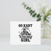 Go Kart Racing Girl | Go-Kart Driver Cadeidee Briefkaart (Staand voorkant)