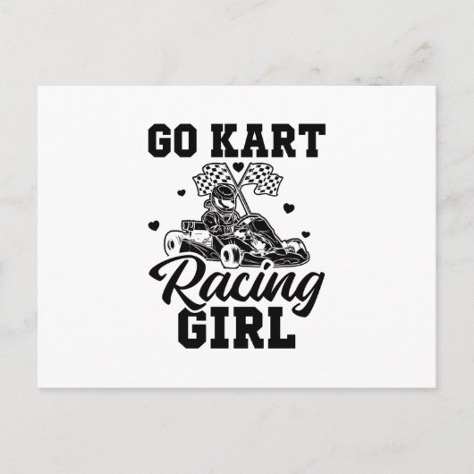 Go Kart Racing Girl | Go-Kart Driver Cadeidee Briefkaart (Voorkant)