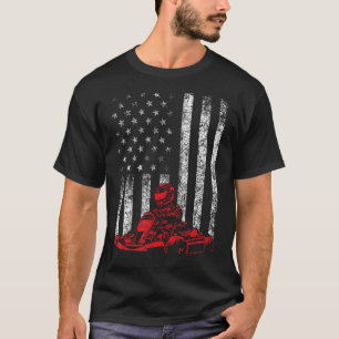 Go Kart Racing - Go Karting USA American Flag Race T-shirt