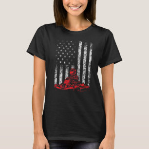 Go Kart Racing - Go Karting USA American Flag Race T-shirt