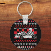 Go Kart Racing Kerstmis Sleutelhanger (Voorkant)
