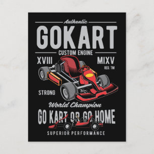  Go-Kart Racing Logo Briefkaart