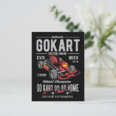 Go-Kart Racing Logo Briefkaart (Staand voorkant)