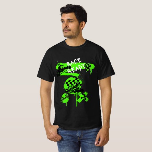 Go Kart Racing "Race Ready" Graffiti T-shirt (Voorkant volledig)