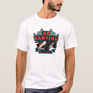 Go Kart Racing Shirt.Racing T-shirt, geruit T-shirt