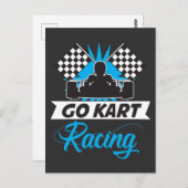 Go Kart Racing Silhouette Flag Goal Winner Briefkaart (Voorkant / Achterkant)