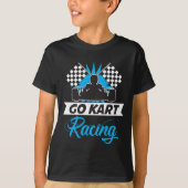Go Kart Racing Silhouette Flag Goal Winner T-shirt (Voorkant)