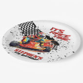 Go Kart Racing Verjaardagsfeest Papieren Bordje (Gekanteld)