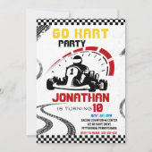 Go-Kart Thema Verjaardagsfeestje  Kaart (Voorkant)