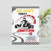Go-Kart Thema Verjaardagsfeestje  Kaart (Staand voorkant)