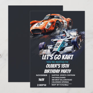 Go Kart Uitnodiging voor verjaardag