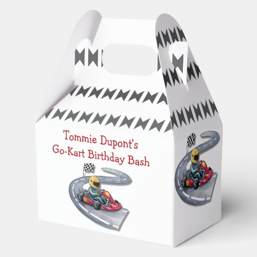 Go-Kart Verjaardag Bash Bedankdoosjes (Achterkant)