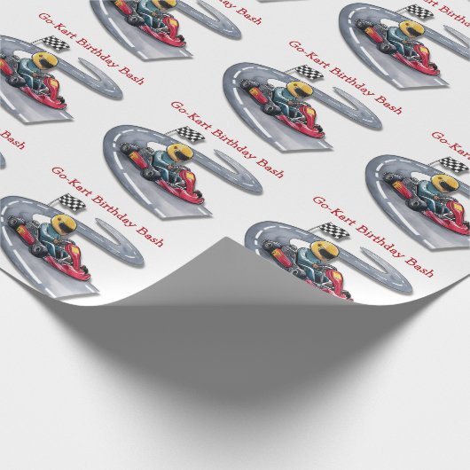 Go-Kart Verjaardag Bash Cadeaupapier (Hoek)