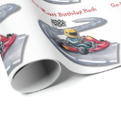 Go-Kart Verjaardag Bash Cadeaupapier (Rol Hoek)