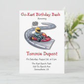 Go-Kart Verjaardag Bash Kaart (Staand voorkant)