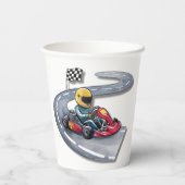 Go-Kart Verjaardag Bash Papieren Bekers (Achterkant)