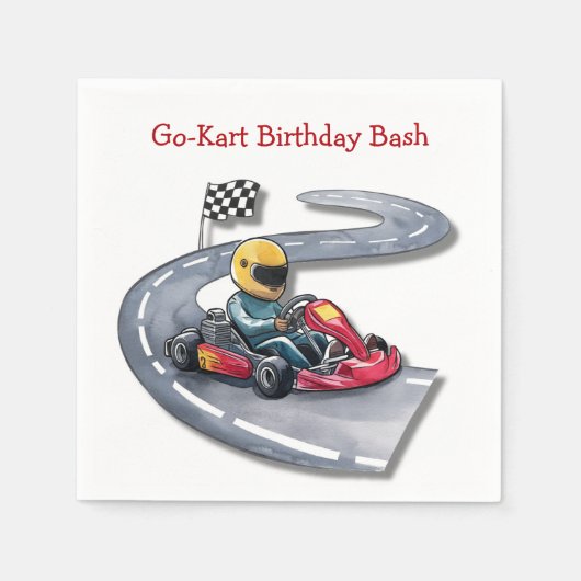 Go-Kart Verjaardag Bash Servet (Voorkant)