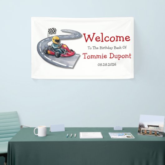 Go-Kart Verjaardag Bash Welkomstbord Banner (Beurs)