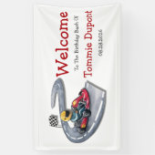 Go-Kart Verjaardag Bash Welkomstbord Banner (Verticaal)