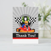 GO KART Verjaardagsfeestje Dank u kaarten (Staand voorkant)