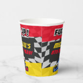 Go Kart verjaardagsfeestje geruit Papieren Bekers (Rechts)