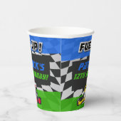 Go Kart verjaardagsfeestje geruit Papieren Bekers (Rechts)