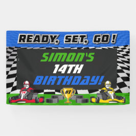 Go Kart Verjaardagsfeestje Racing Spandoek