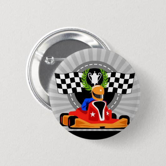 Go Kart verjaardagsgunst cadeau Ronde Button 5,7 Cm (Voorkant /achterkant)