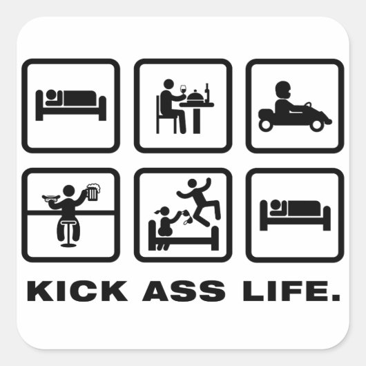 Go-Kart Vierkante Sticker (Voorkant)