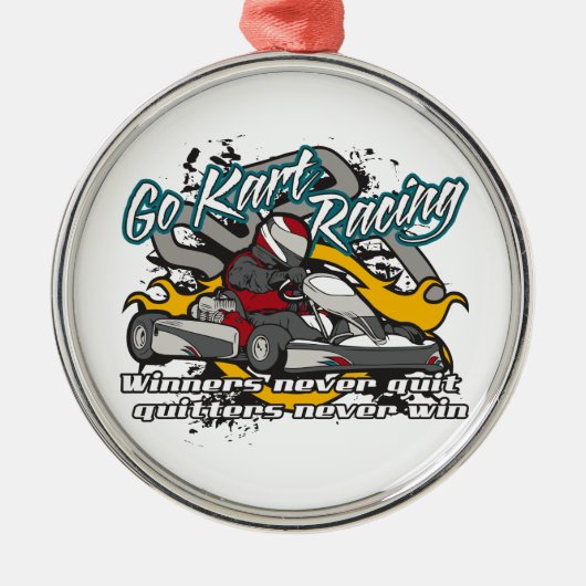 Go Kart Winners Metalen Ornament (Voorkant)