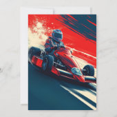 Go Karting Go Kart Racing Auto Jongen Verjaardagsf Kaart (Achterkant)
