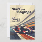 Go Karting Go Kart Racing Auto Jongen Verjaardagsf Kaart (Voorkant)