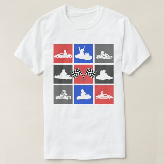 Go Karting Pop Art Kart Drivers T-shirt (Design voorkant)
