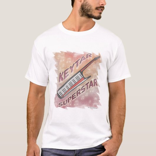 Go Keytar Superstar Retro Muziek Leuke vibes T-shirt (Voorkant)