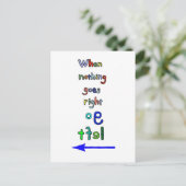 Go Left Funny Inspiration Typography Art Briefkaar Briefkaart (Staand voorkant)