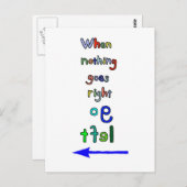 Go Left Funny Inspiration Typography Art Briefkaar Briefkaart (Voorkant / Achterkant)