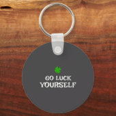 Go Luck Yourself St Patrick's Day Funny Iri-shirt  Sleutelhanger (Voorkant)
