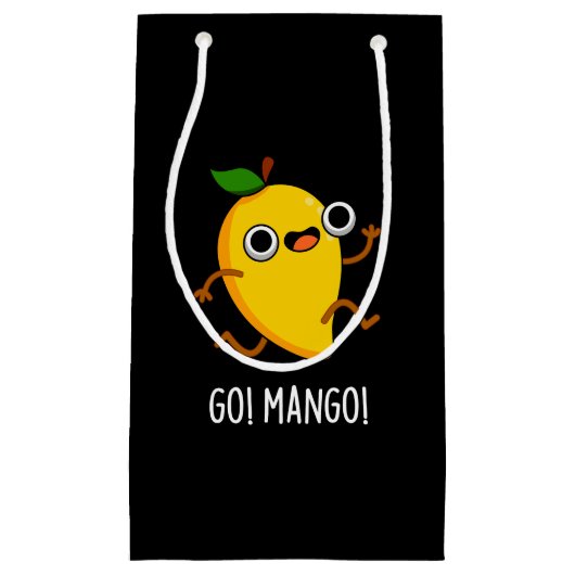Go Mango Grappige Hardlopen Mango Pun Donker BG Klein Cadeauzakje (Voorkant)