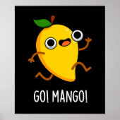 Go Mango Grappige Hardlopen Mango Pun Donker BG Poster (Voorkant)