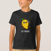 Go Mango Grappige Hardlopen Mango Pun Donker BG T-shirt (Voorkant)