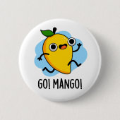 Go Mango Grappige Hardlopen Mango Pun Ronde Button 5,7 Cm (Voorkant)