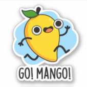 Go Mango Grappige Hardlopen Mango Pun Sticker (Voorkant)