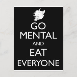 Go Mental Bull Terrier Briefkaart
